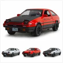 Miniauto 1/28 начальный D Toyota TRUENO AE86 литой автомобиль модель Мини Сплав автомобиль игрушки w/звук и свет