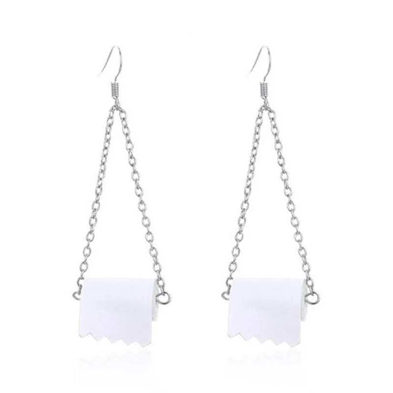 

Fashion and Personality Drop Earrings Toilet Paper Shape Exaggerated Simple for Women Party Anniversary Gift Jewelry