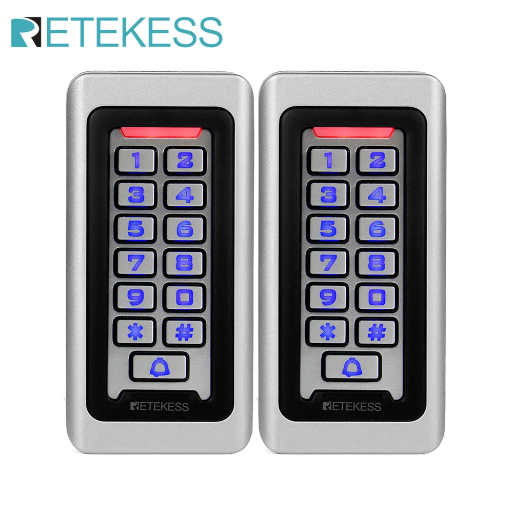 2pcs RETEKESS T-AC03 Keypad RFID Access Control System Proximity Card Standalone 2000 Users Door Access Control Waterproof Case