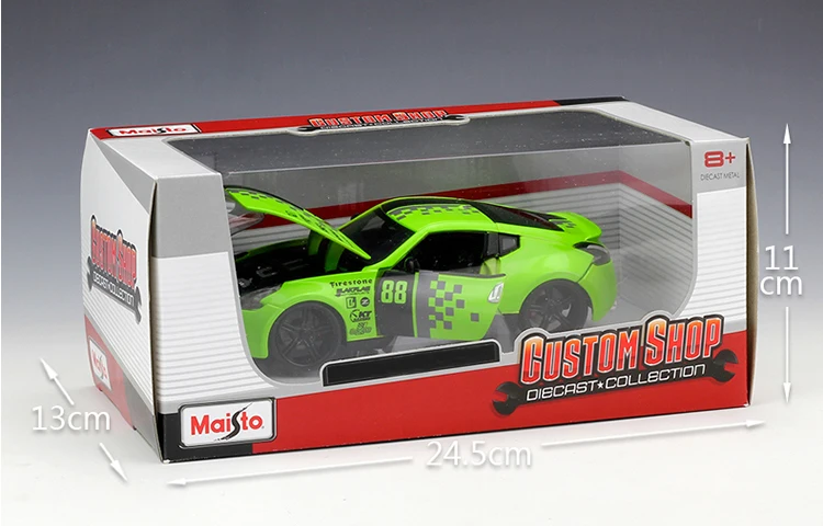 Maisto 1:24 2009 370z гоночный сплав модель автомобиля зеленый цвет литья под давлением для детей игрушки подарки оригинальная коробка