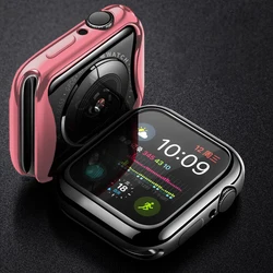 Premium TPU Bumper Cover with Screen Protector for 45mm series 7 8 (Pink gold)