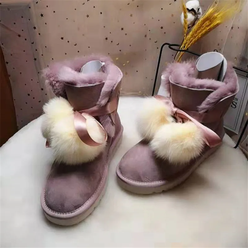 Обувь из натуральной овечьей кожи; коллекция года; женские зимние ботинки; натуральная шерсть; Натуральная овечья кожа; натуральный мех; нескользящие женские ботинки