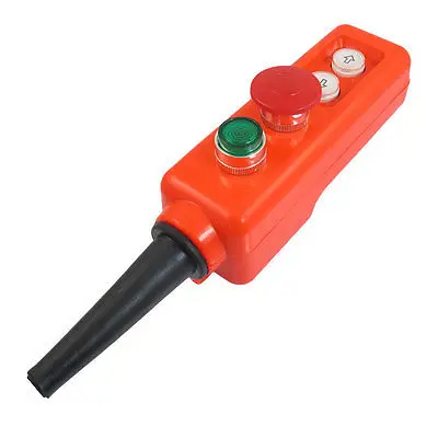 

24V Green Light Red Mushroom Up Down Hoist Crane Pendant Push Button Switch