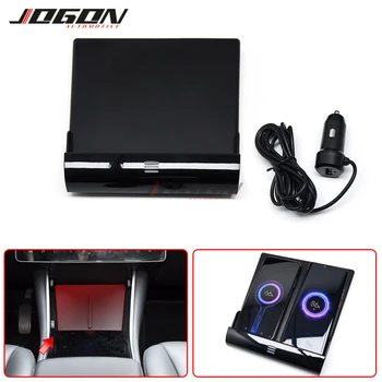 

10W Power QI Fast Charger For Tesla Model 3 2017 2018 2019 2020 Wireless Mobile Charging Plate Console Charger Pad Accessories