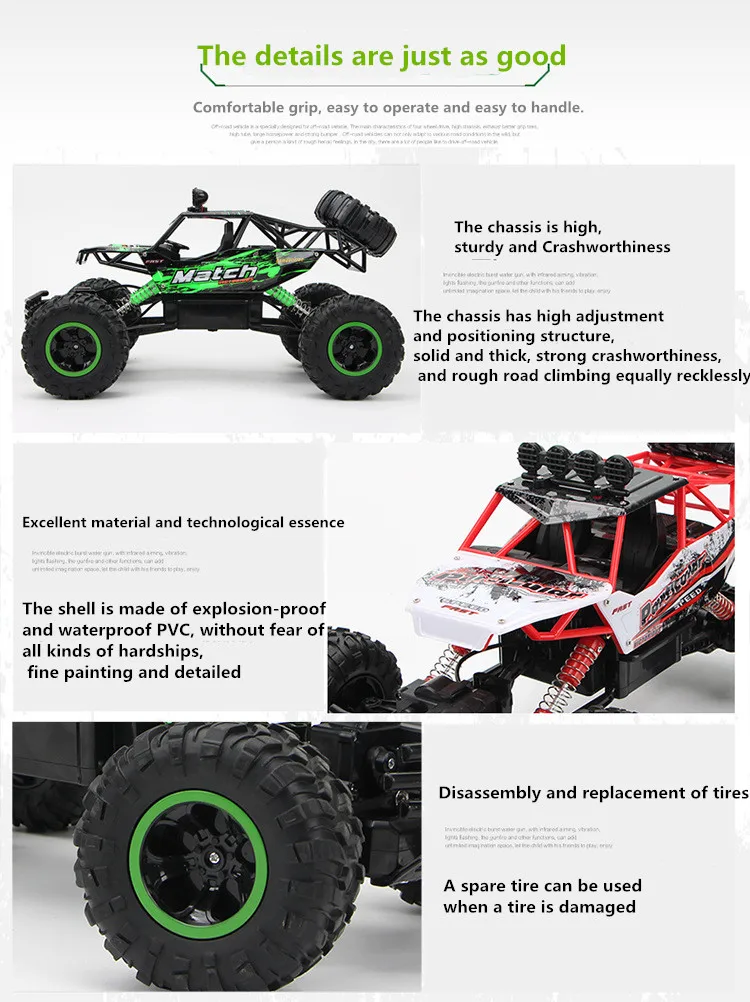 Горячее предложение! Радиоуправляемая машина 1/16 4WD 4x4, водительская машина с двойным мотором, Бигфут, автомобиль с дистанционным управлением, модель автомобиля, внедорожник, игрушка