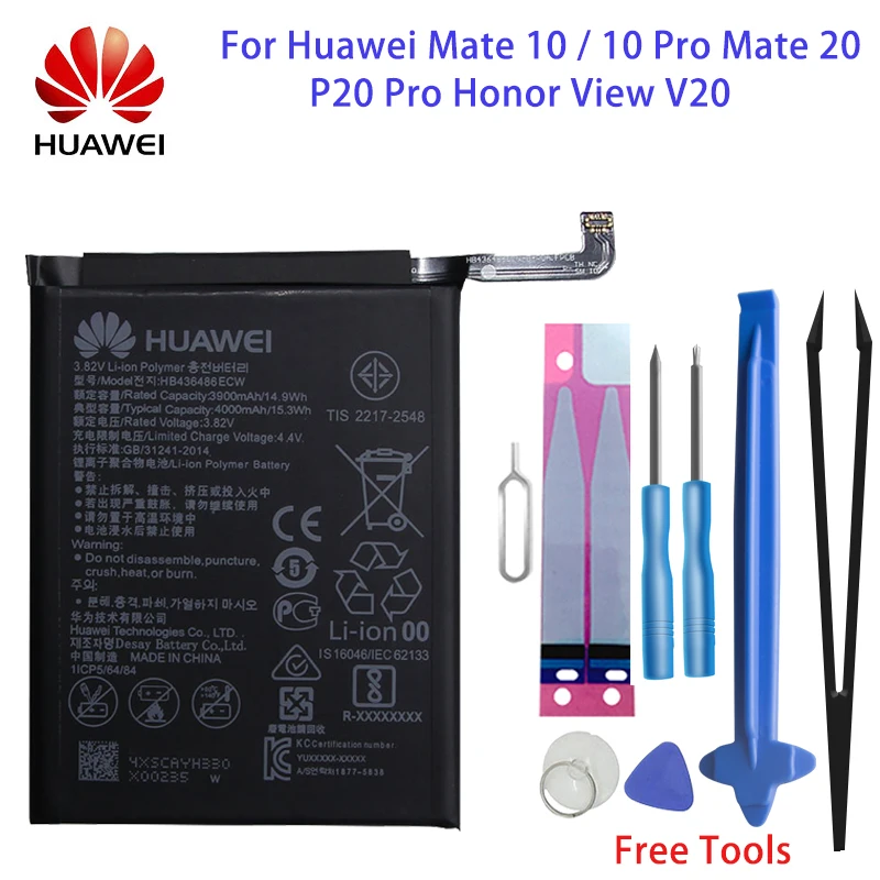 

Hua Wei Replacement Phone Battery HB436486ECW 3900mAh for Huawei Mate 10 / 10 Pro Mate 20 P20 Pro Honor V20 Original Batteries