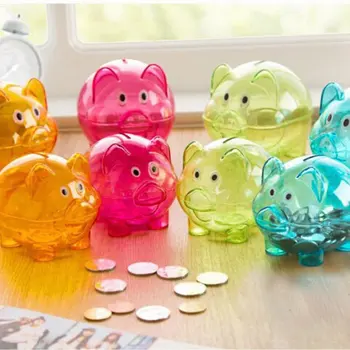 

Cartoon Pig Shaped Child Lovers Gift collectie Plastic Money Saving Box Cash Coins Piggy Bank For Home Decor