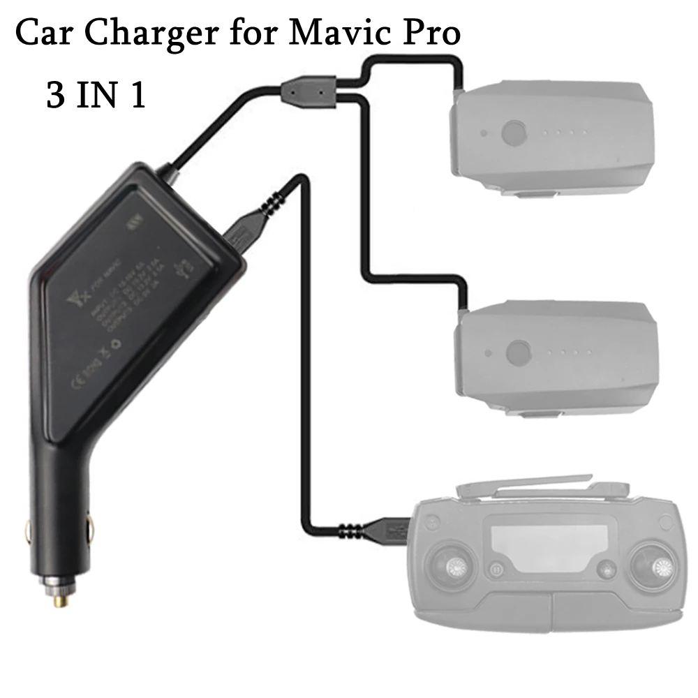 Mavic Pro Car Зарядное устройство 3-в-1 двойной Батарея Зарядное устройство с USB Порты и разъёмы зарядное устройство с ДУ для DJI Mavic Pro Drone Батарея Зарядное устройство