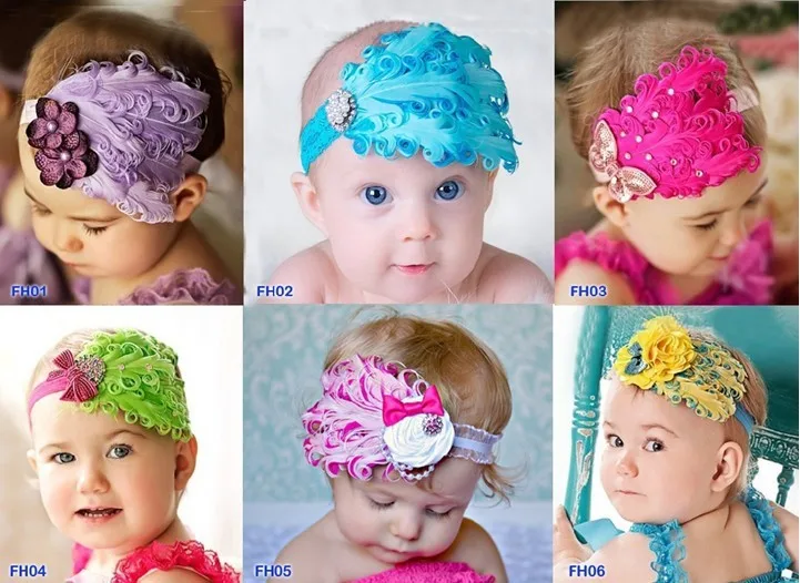 Impulse Sales-Европа и Америка Детские аксессуары для волос Детские перья повязка на голову аксессуары Amazon