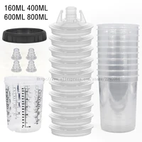 New Paint Spray Gun Cup 160/400/600/800ml Paint Mixing Cup 10pcs Disposable Paint Cup Spray Gun Pot with Inner Cup with Lids 1