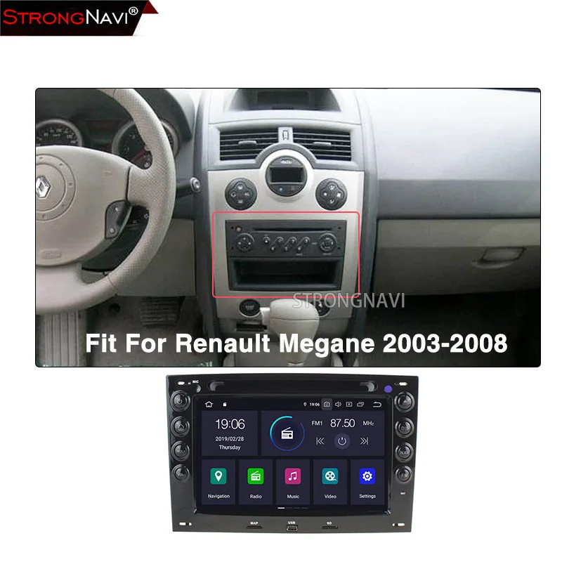 Excellent 7Inch 2Din Android 9.0 car multimedia Player For Renault Megane 2003-2008 Car DVD Player 4G 64G With Rear view Camera WIFI GPS 3