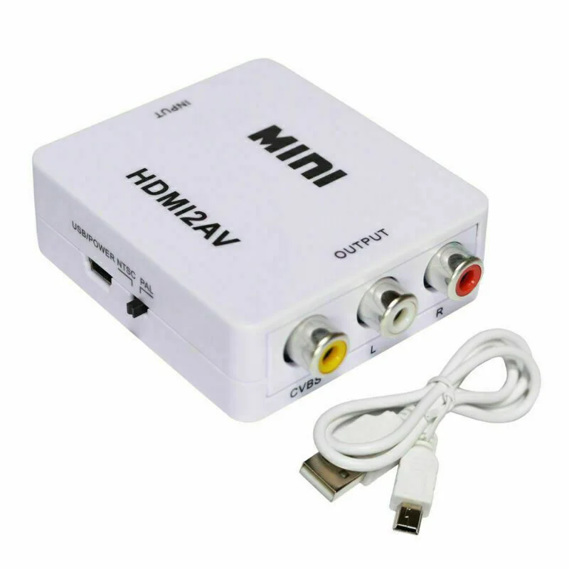  Mini Portatile Bianco Composito 1080P HDMI A RCA Audio Video CVBS AV Adattatore Convertitore Per La