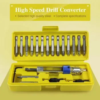 

High-speed Steel Drill Multi Bit Screwdriver Double Support Fast Change Drill Head Converter Dual-use Screwdriver