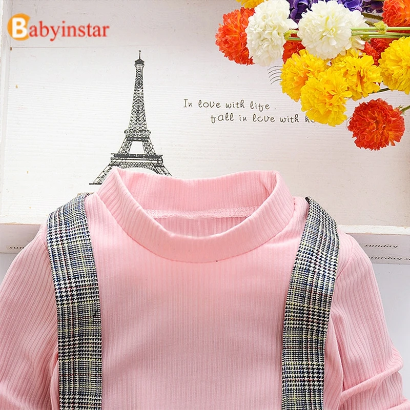 Babyinstar 2-8Y School Dresses For Girls Costume Kids Long Sleeve Girl Dress Children Girl Child Dresses Cute Plaid Fall Outfits