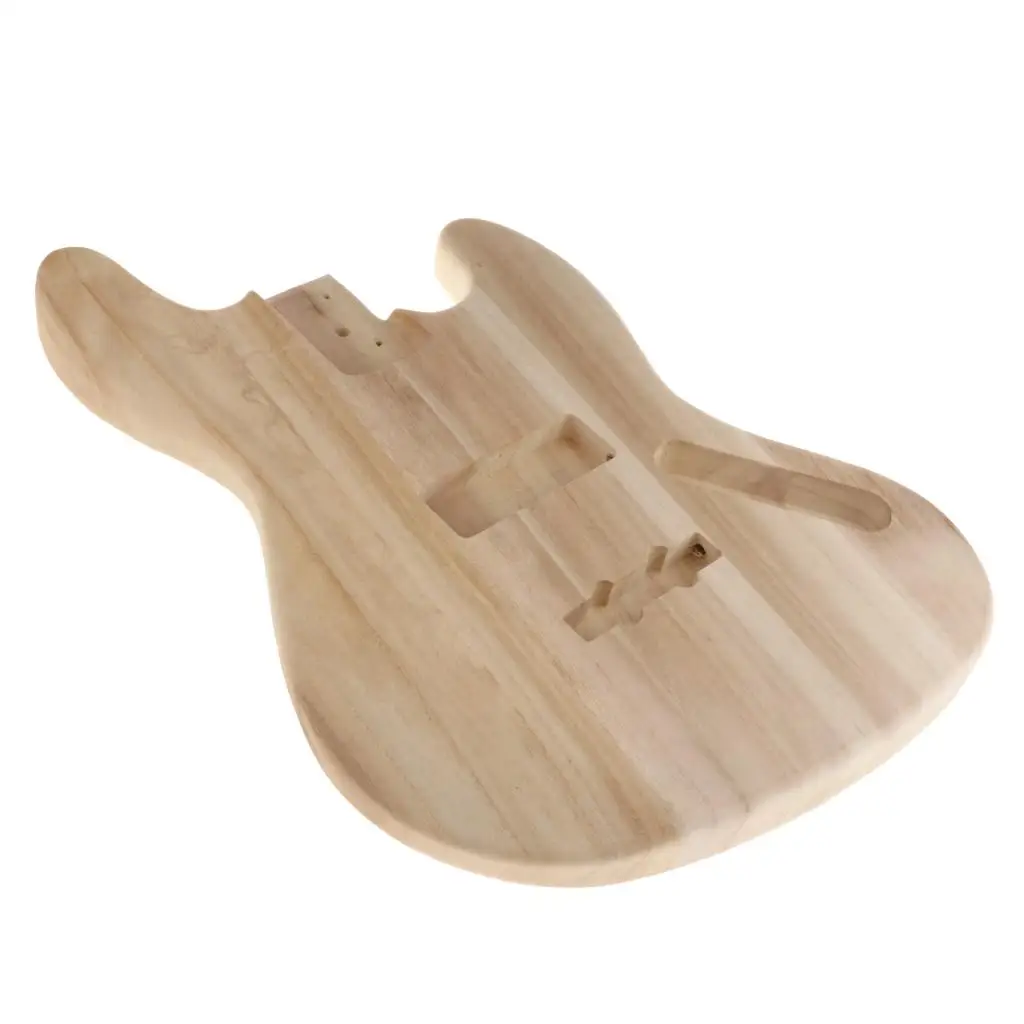 Unfinished Electric Guitar Body Handcrafted Guitar Barrel Maple Wood for JB Style Bass Guitar Replacement Parts