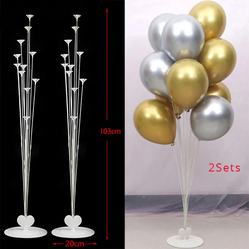 2set balloon stand C 2 набор «С Днем Рождения» держатель воздушных шаров колонна Пластиковые Сердце шар стойка для украшения свадебной вечеринки BabyShower балон - Цвет: 2set balloon stand C