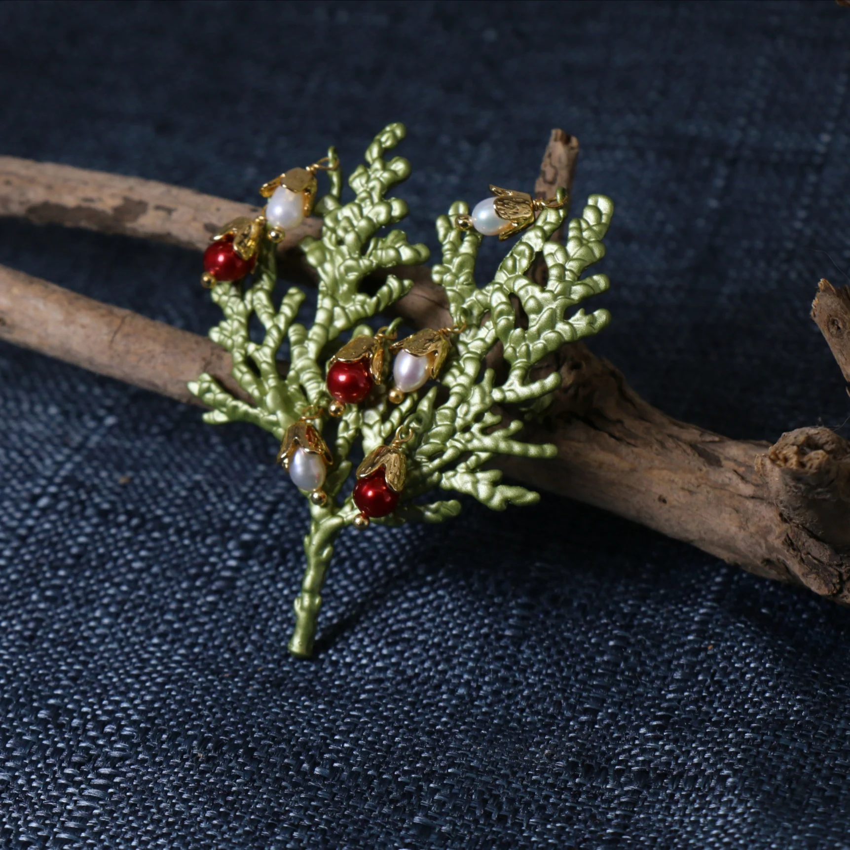 Pérola de água doce elementos naturais yew