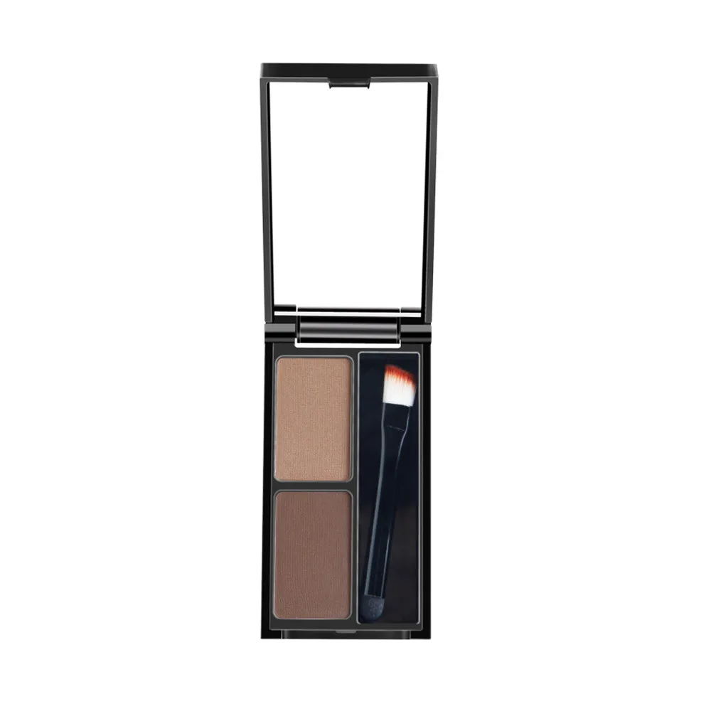 Qibest 2 цвета бровей порошок Крем Палитра косметический корректор для бровей водонепроницаемый макияж тени для век с щеткой Зеркало