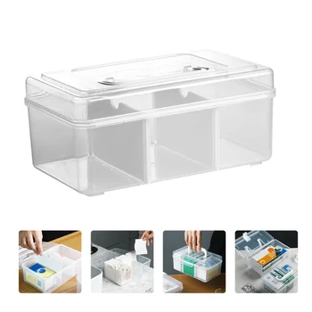 

1pc Plastic Handle Buckle Container Box Storage Case Storage Box Medicine Box for Storage Medical Organizing