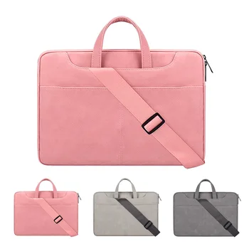 

Pu Sand Material Waterproof Scratch-resistant Laptop Briefcase 13 14 15.6inch Notebook Shoulder Bag Carry Case For Women and Men