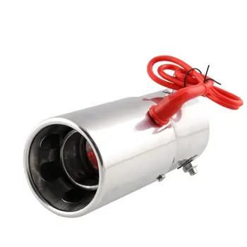 

1PC Inlet 70mm Outlet 89mm Car Straight Spitfire Flaming LED Red Light Exhaust Pipe Muffler Tip