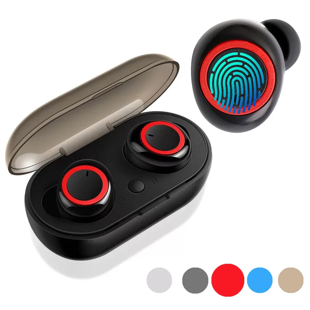 Беспроводные Bluetooth 5,0 наушники громкой связи спортивные звонки Binuaral наушники с сенсорным управлением шумоподавление стерео музыкальные наушники - Цвет: 1
