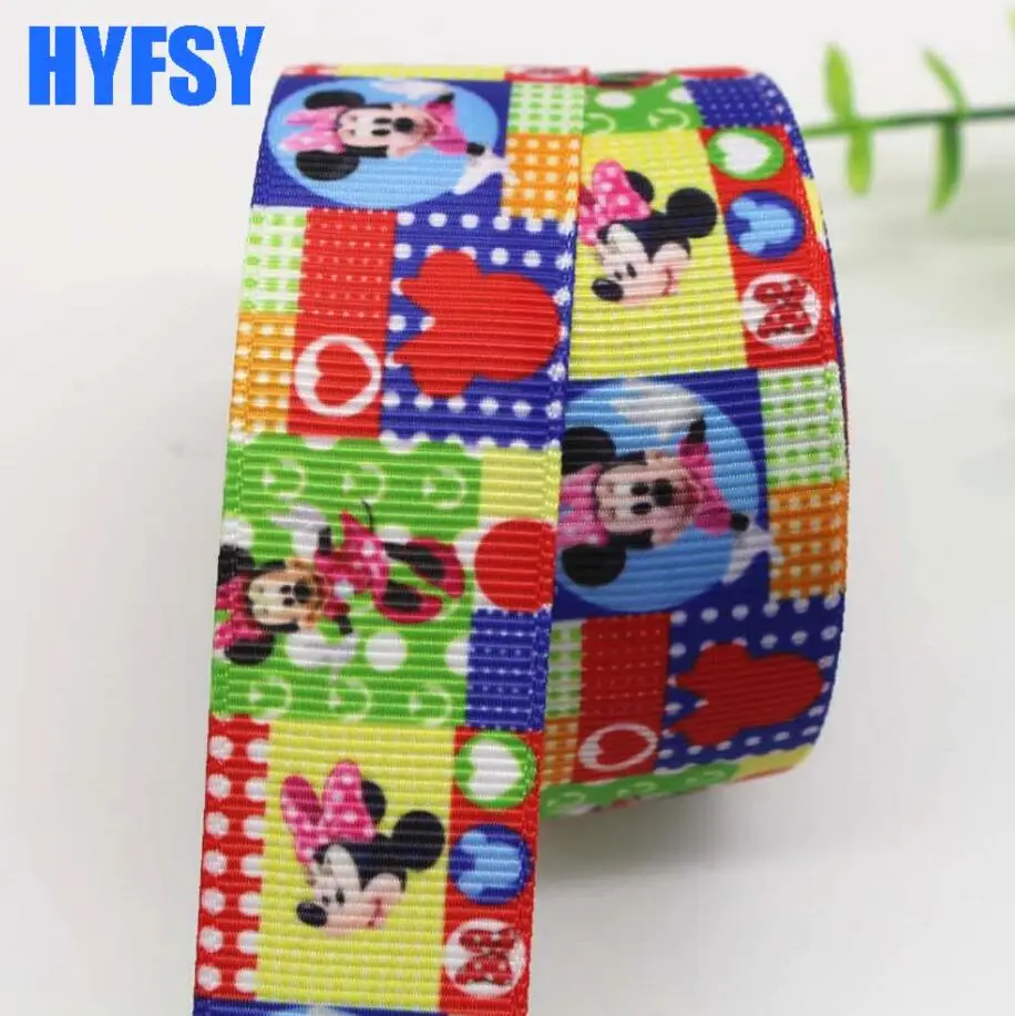 10043 22 25 мм 10 ярдов мультфильм ленты DIY волос лук материал подарок посылка корсажные ленты мышь - Цвет: 25mm