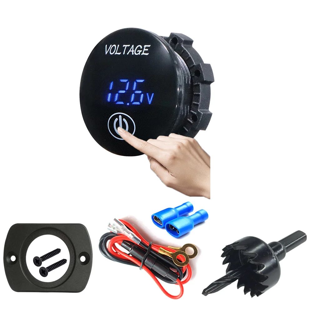 

DC 5-48V LED Display Digital Panel Voltmeter Voltage Meter Volt Tester With Touch ON OFF Switch for Car Motorcycle Boat Marine