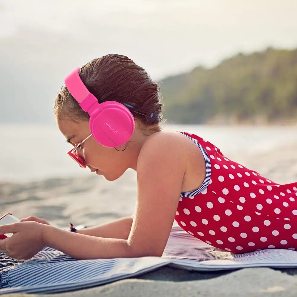 BASS Headphones Lightweight Stereo Foldable Wired Headphones for Kids Adjustable Headband Headset for Phones Computer PC Music