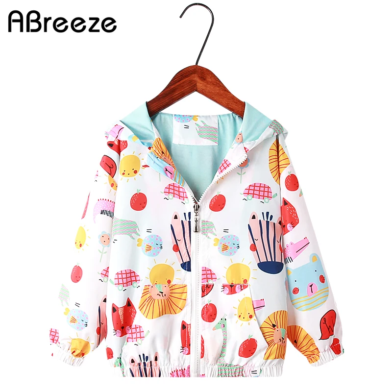 

New Spring Autumn Kids Top Clothing 2T 8T Girls Zipper Outerwear Coats 2021 Fashion Animal Patterm Jackets For Girls Boys