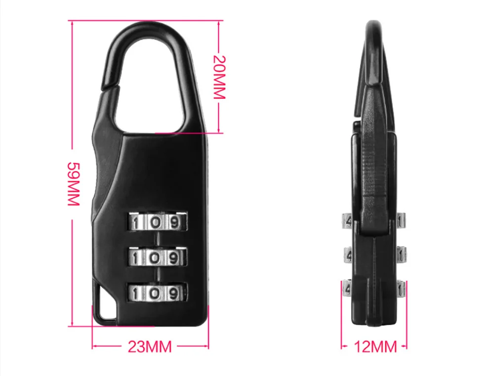 3-значный пароль циферблат Защита паролем Путешествия Тележка замком паролем замок для багажа шкафчик в спортзале подвесной замок с паролем