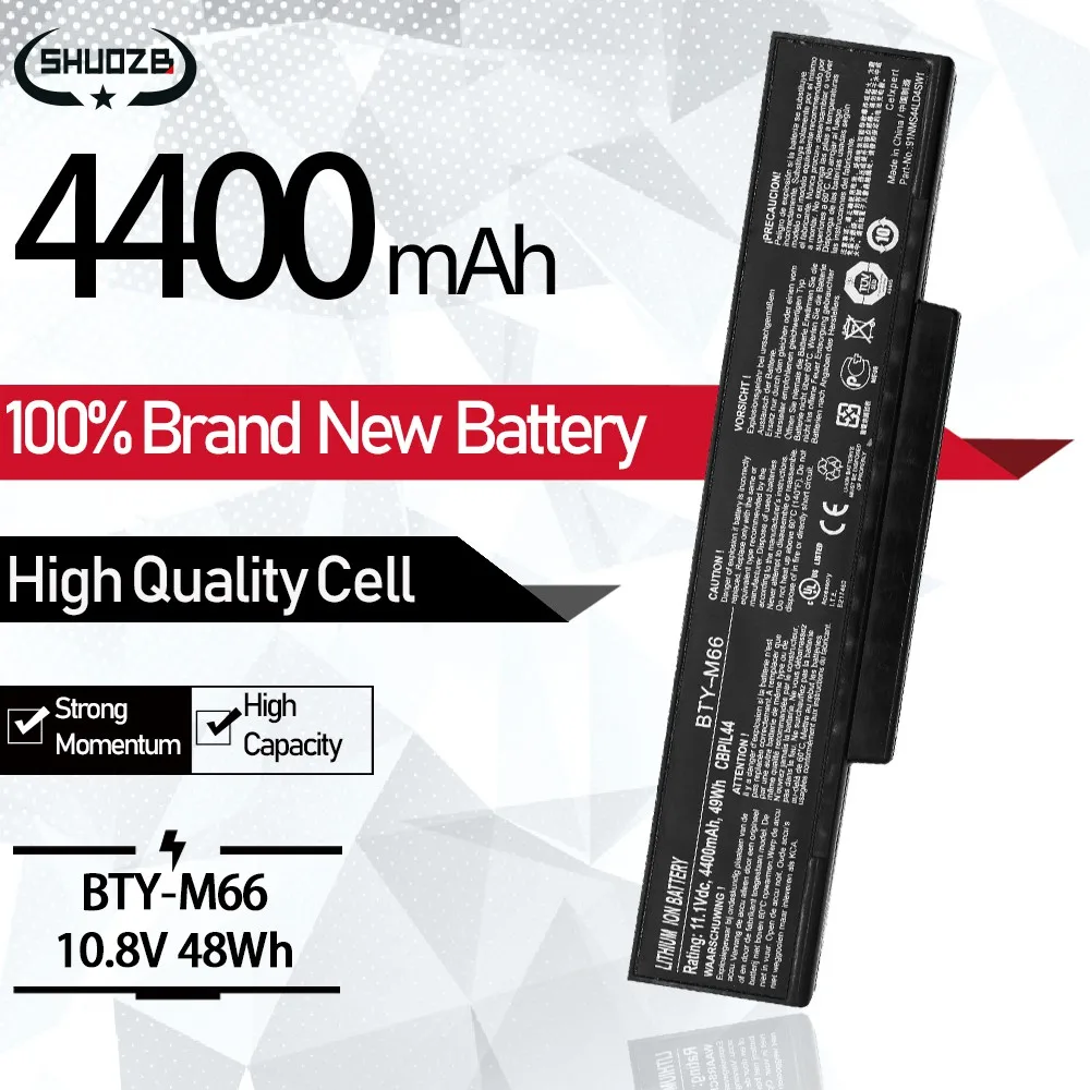 Bateria do Portátil para Msi Squ528 M655 M660 M662 M670 M677 Cr400 Pr600 Pr620 Gx400 Gx600 48wh Gx610 10.8v 4400mah Bty-m66