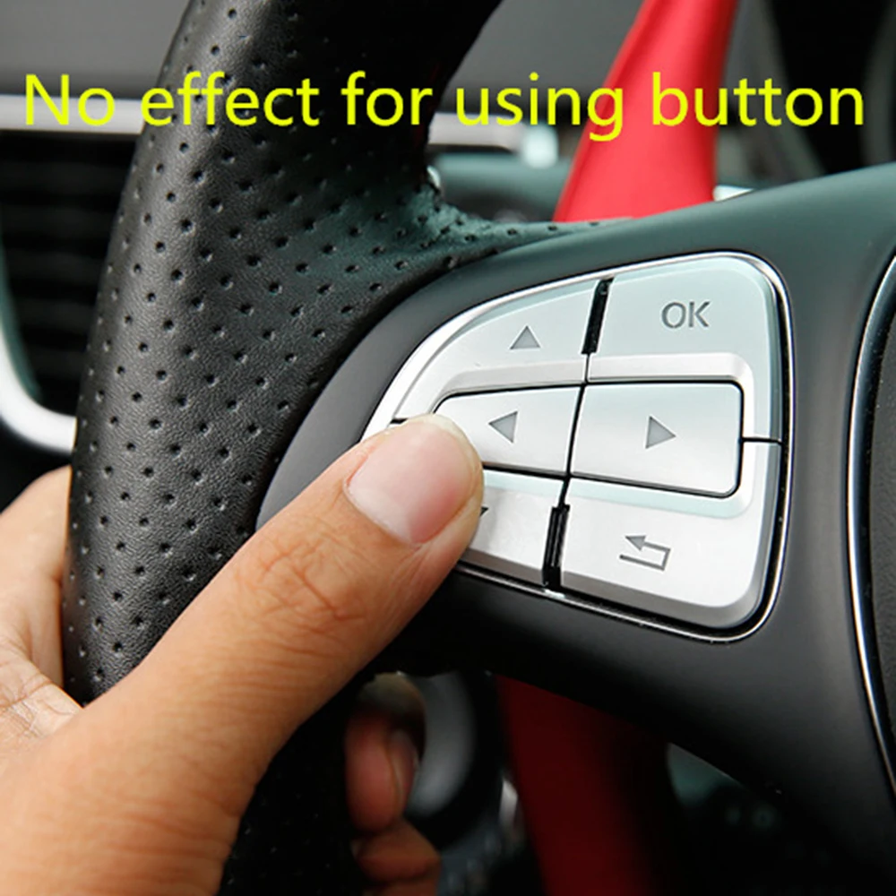 

12pcs/Set ABS Silver Car Steering Wheel Button Cover Trim for Benz GLE W166 Coupe C292 2015-2017 car Button Cover