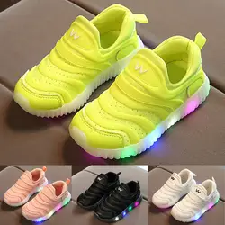 Горячая Распродажа светодиодный Люминесцентная спортивная обувь 2019 модные милые детские дышащие кроссовки для мальчиков и девочек