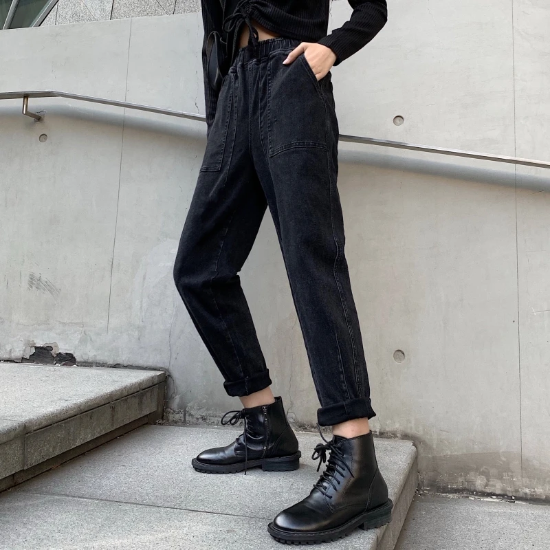 

Jeans Women Simple Trendy Ankle-Length Trousers Womens Spring Autumn Slim Female High Quality