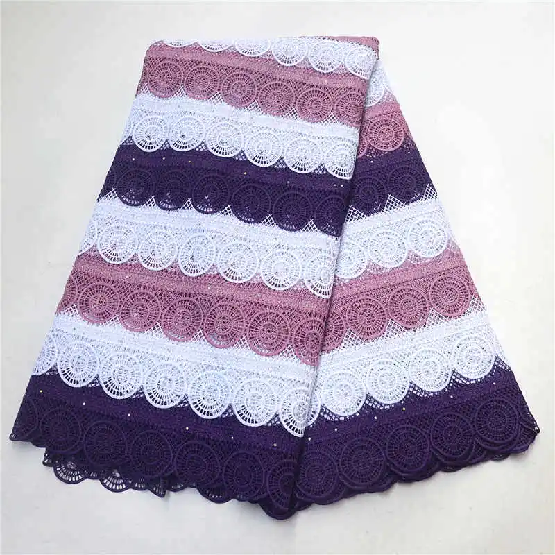 

African Lace fabric 2019 New Arrival african cord Lace /guipure lace Fabrics With Stones For Sewing Fabric PSA818-1