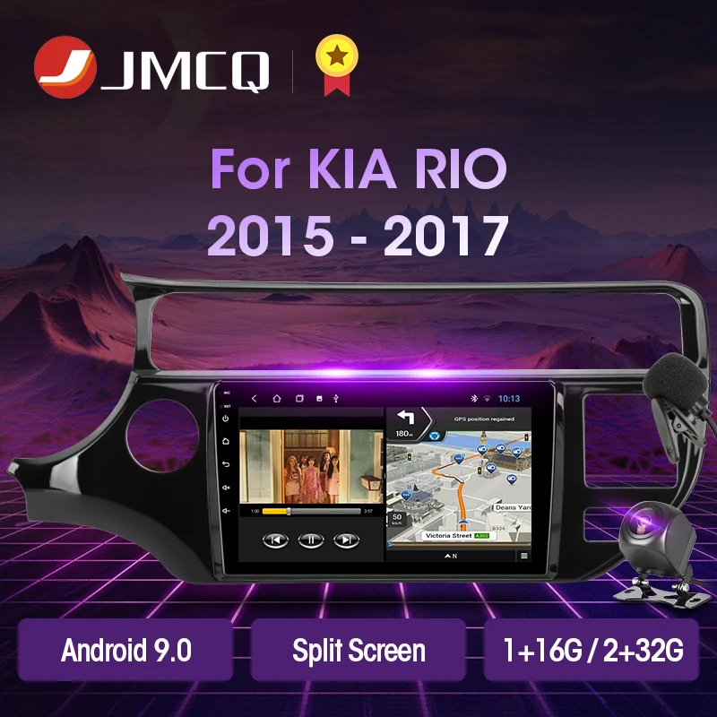 

JMCQ Android 9.0 2GB+32GB DSP Car Radio Multimidia Video Player Navigation GPS For Kia RIO 4 K3 2015-2017 2din 2 din head unit