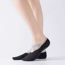 Женские, не скользящие, с поперечным Ремешком, носки для йоги, спортивные пуанты, противоскользящие носки, женские, для йоги, sokken chaussette Sport w