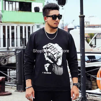 

Sen Shilu Super Brand Big Size Men's Wear Plus Fat Plus Leisure Sweater Printing Fat Man Loose Sportswear Coat