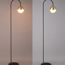 Современный напольный светильник из золотого стекла с круглым шаром