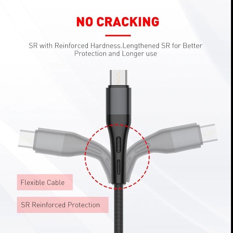 HAVIT Double-Sided Insertion of Micro Phone Cable USB 3A Flash Charge For OPPO Samsung Xiaomi Android Mobile Phone Wire Cord