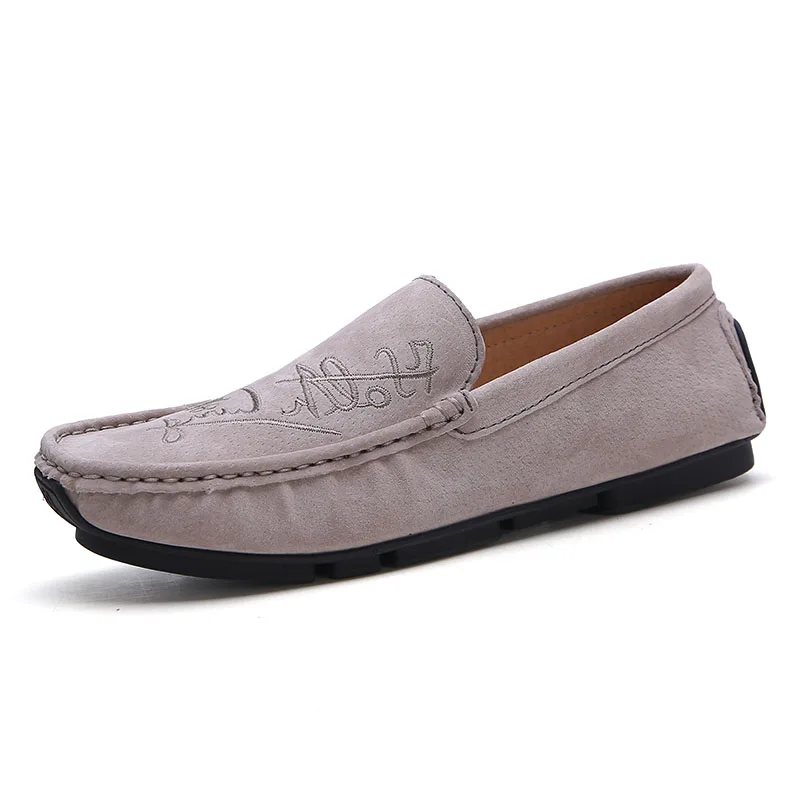 Мужская обувь; Замшевые мужские лоферы; Повседневная обувь; Chaussures; слипоны на плоской подошве; ботинки на низкой платформе; zapatos hombre; синие лоферы - Цвет: Wandai-6608-Khaki