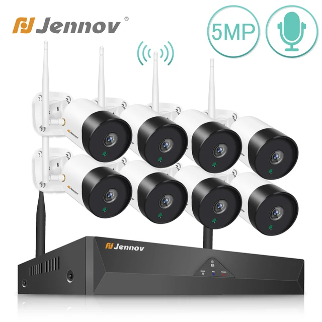 $US $173.98 Jennov wireless 5MP surveillance camera 8 channel NVR outdoor waterproof night vision HD wifi anti-theft security camera system