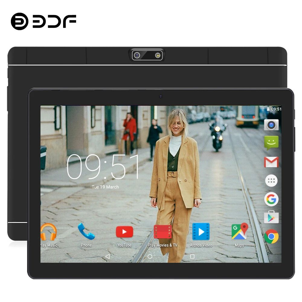  BDF Android Tablet 10 Inch 8GB RAM 128GB ROM Tablet Pc 10/Ten Core Android 9.0 1280*800 IPS Dual SI