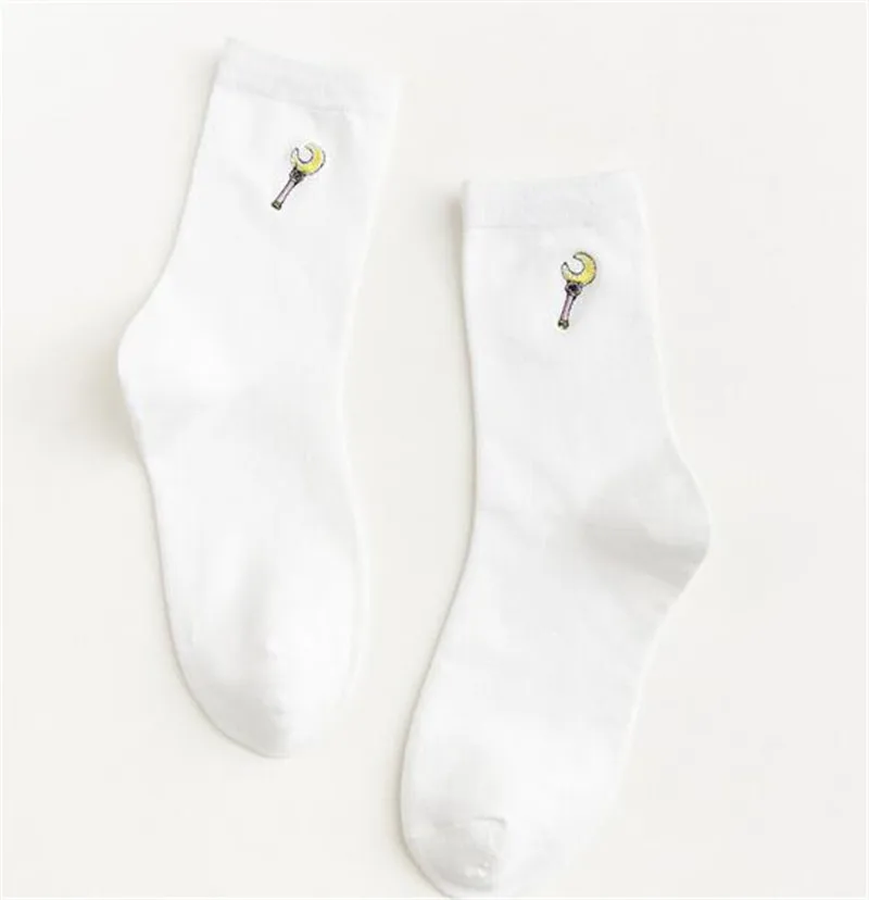 E (5 Pairs) 5 цветов, Япония, Сейлор Мун, аниме, кот, рисунок, носки, Рождество, косплей, подарки для девочек, женские новые осенние носки, коллекционные - Цвет: E (5 Pairs)