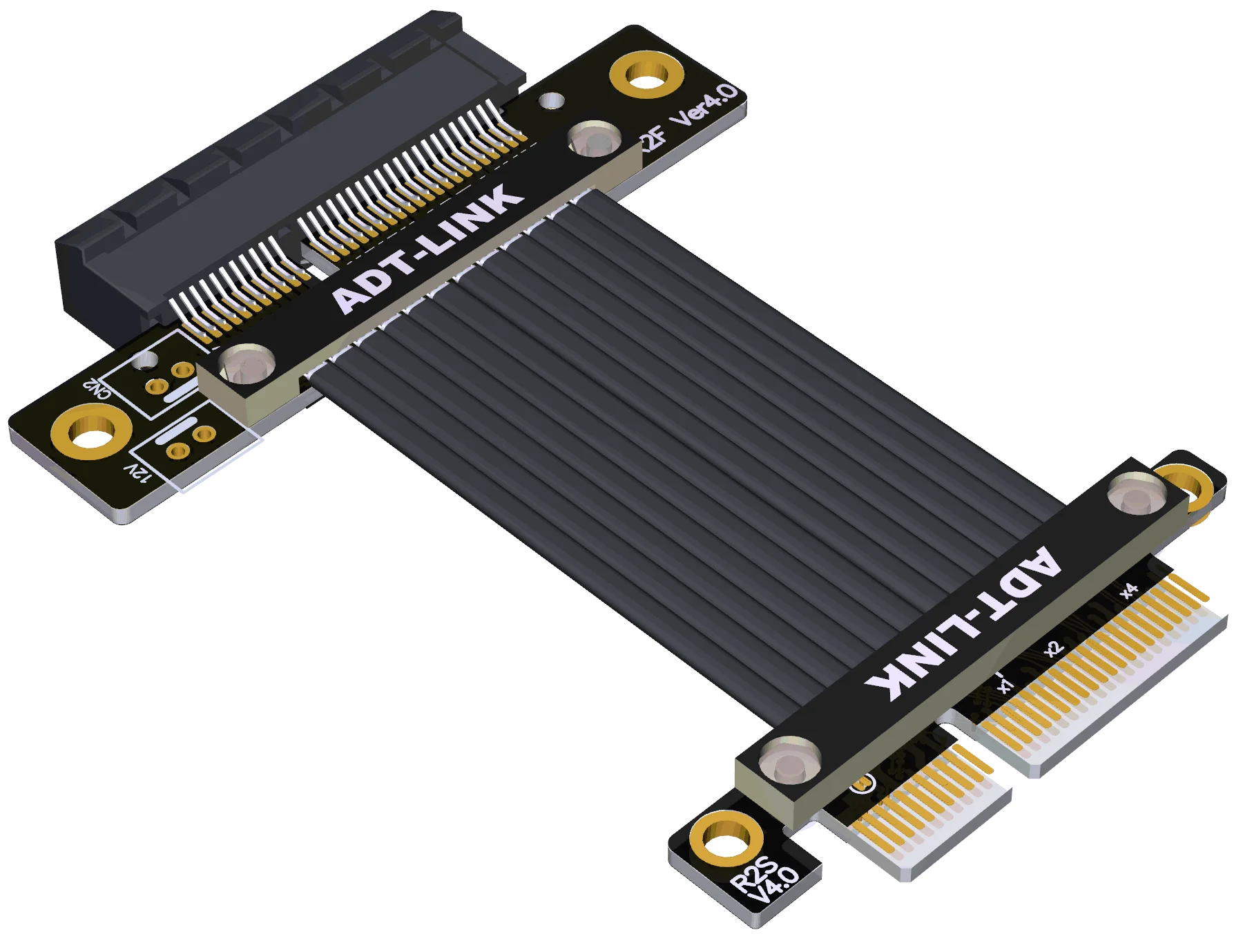 Pcie 4.0 x4 Adt-link Pci Express 4.0 x4 Cabo de Extensão Vertical 90 Graus R2sl 4.0 Cabos de computador e conectores - Imagem 3