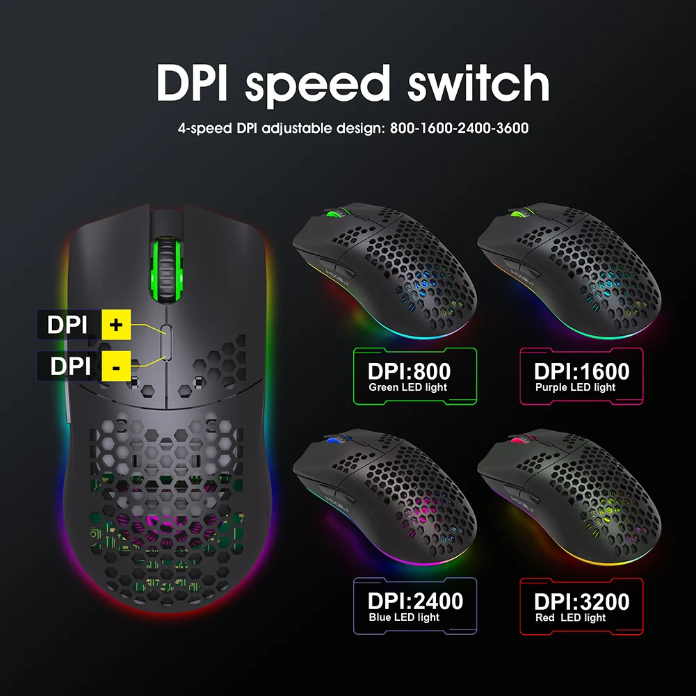 good wireless gaming mouse T66 Wireless Gaming Mouse Honeycomb Shell Rechargeable Optical Mice for PC Laptop Computer Ergonomic Mice Silent bluetooth computer mouse