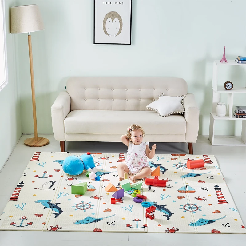 Детский игровой коврик XPE 150X200X0,8 см мультяшный ковер 59X79IN коврик для ползания водонепроницаемый Противоскользящий игровой коврик для гостиной