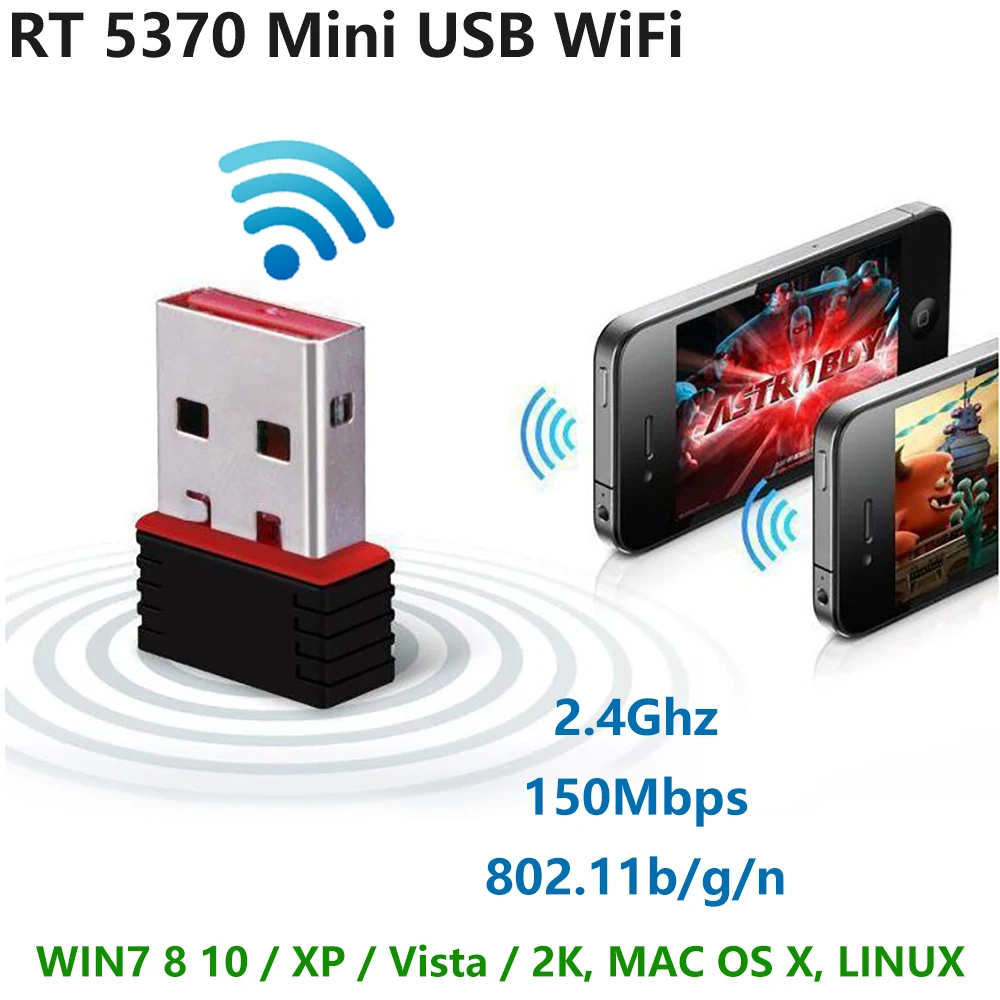 USB WiFi мини 5370 Dongle с чипом Ralink RT5370 150 Мбит/с 2 4 ГГц IEEE 802.11b/G/N Стандартный USB2.0