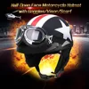 Half Open Face Vintage motorcycle helmet half helmet Retro moto casco capacete motociclistas capacete with Goggles ► Photo 2/6